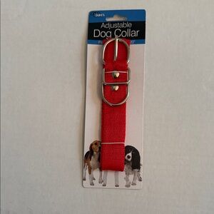 Durable Red Adjustable Dog Collar by